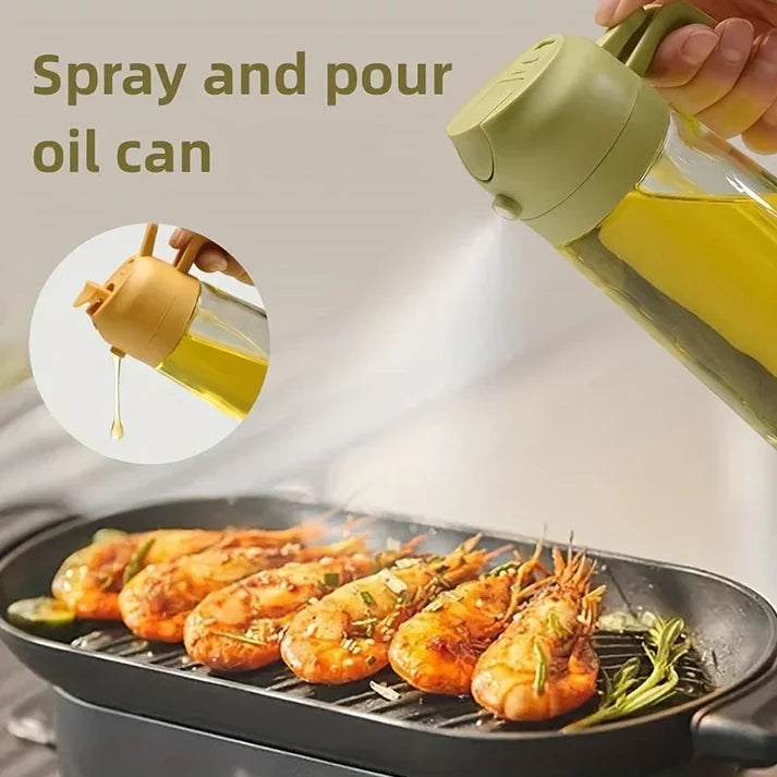 Oil Spray Bottle, Multifunctional Glass Oil Spray Bottle And Dispenser 470ml